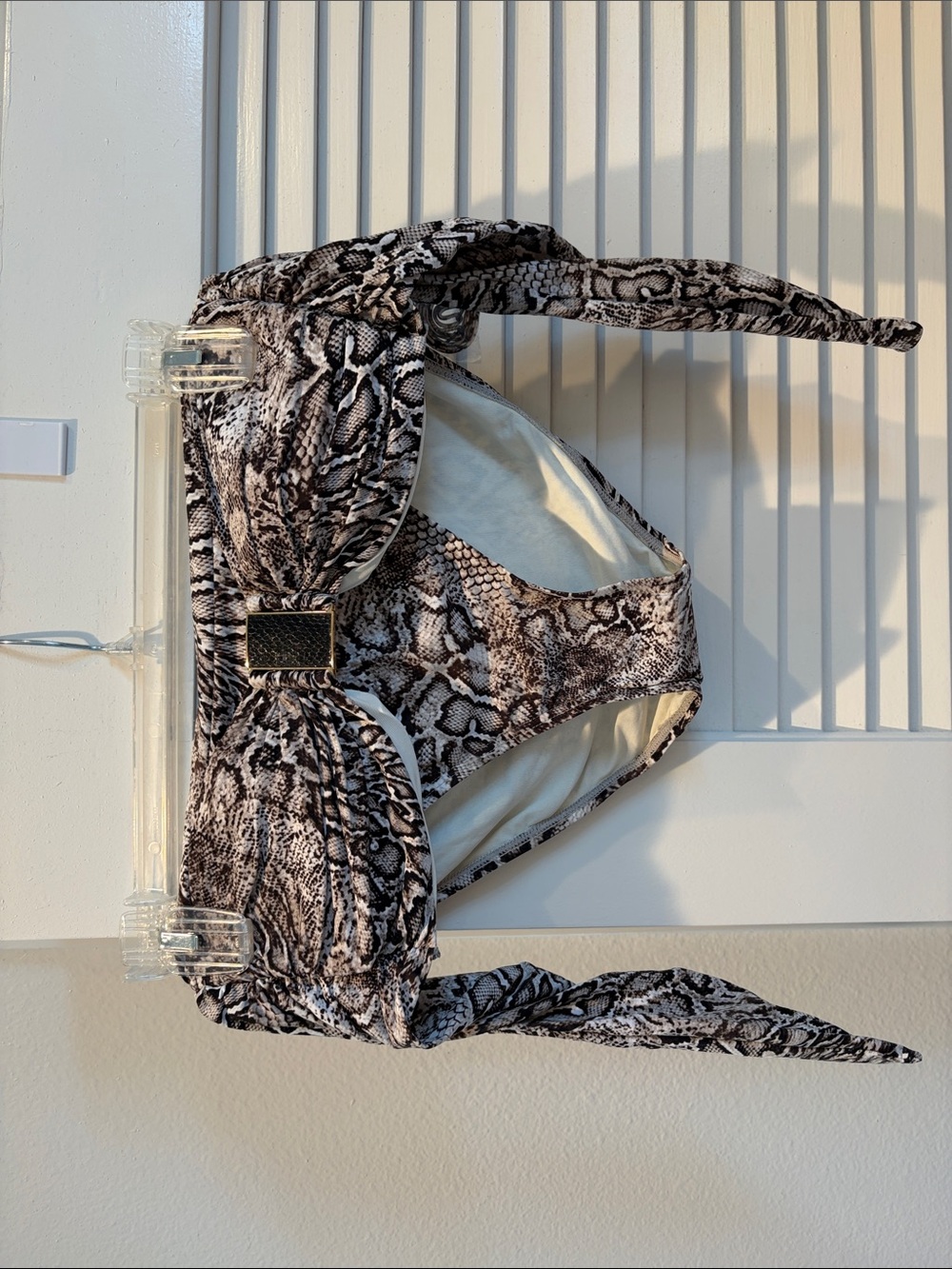 Carmen Marc Valvo Black & White Snake-Print Bikini
